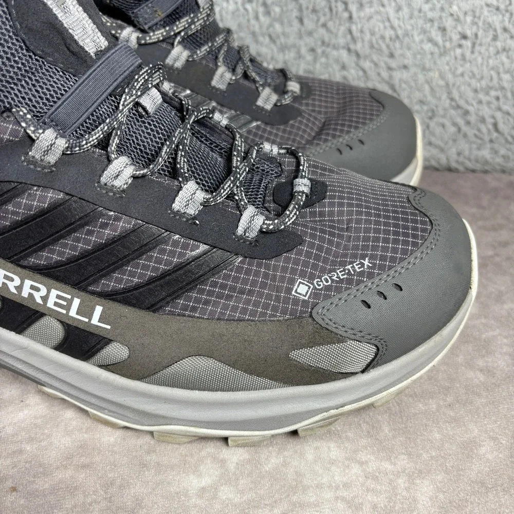 Merrell Hiking Shoes Mens 14W Black Moab Speed GORE-TEX Waterproof Vibram Low